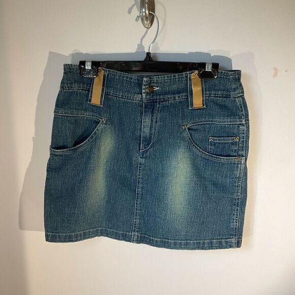 Extreme Denim Miniskirt with FauxLeather Details, 7. Altgirl, egirl, rocker - Picture 8 of 8